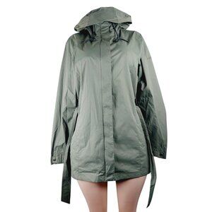 Columbia Women's Green Omni-Shield Hooded Full-Zip Belted Trench Coat Size M